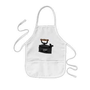 Charcoal iron cartoon illustration kids apron