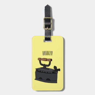 Charcoal iron cartoon illustration luggage tag