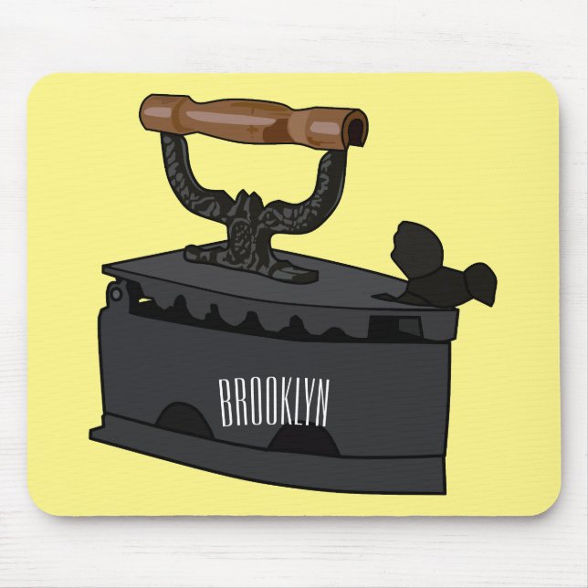 Charcoal iron cartoon illustration  mouse pad (Front)