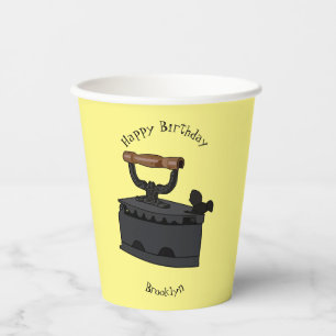 Charcoal iron cartoon illustration paper cups