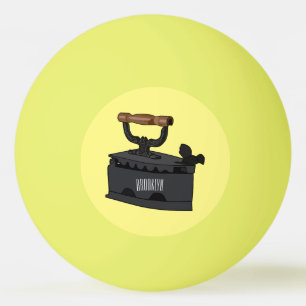 Charcoal iron cartoon illustration  ping pong ball