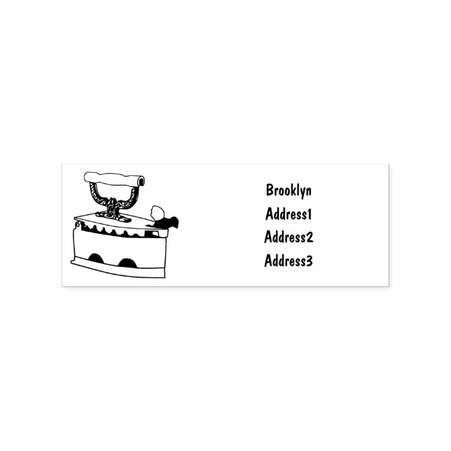 Charcoal iron cartoon illustration rubber stamp (Imprint)