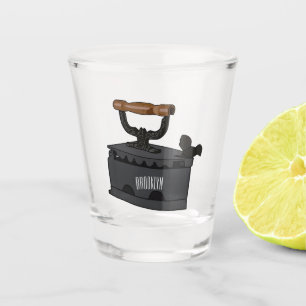 Charcoal iron cartoon illustration  shot glass