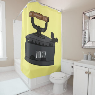 Charcoal iron cartoon illustration  shower curtain