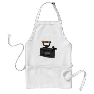 Charcoal iron cartoon illustration  standard apron