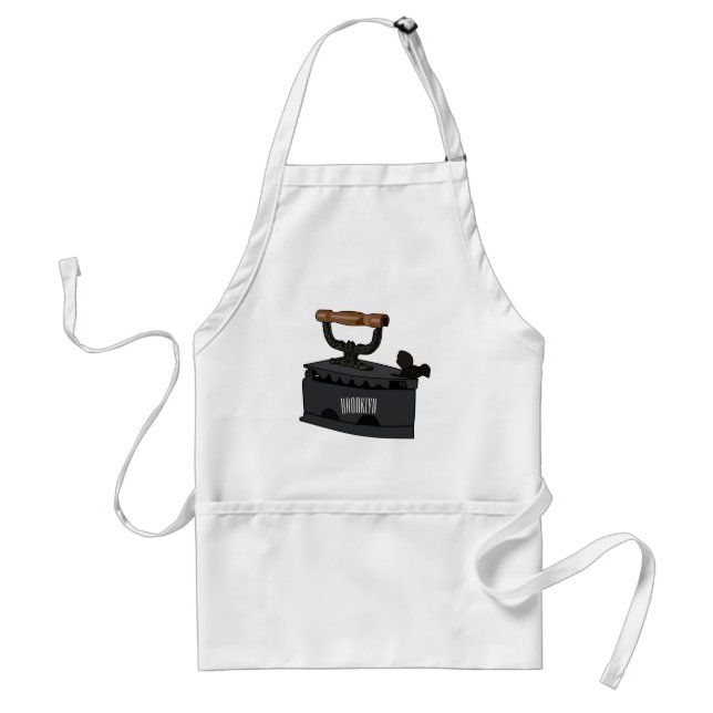 Charcoal iron cartoon illustration  standard apron (Front)