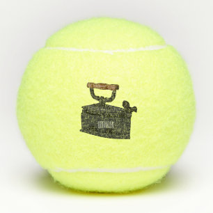 Charcoal iron cartoon illustration  tennis balls