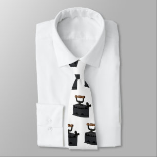 Charcoal iron cartoon illustration  tie