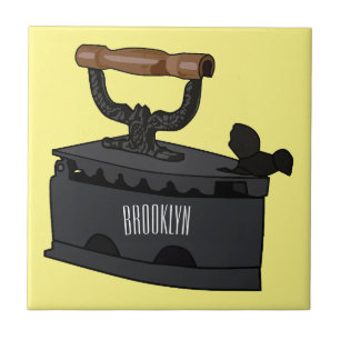 Charcoal iron cartoon illustration tile