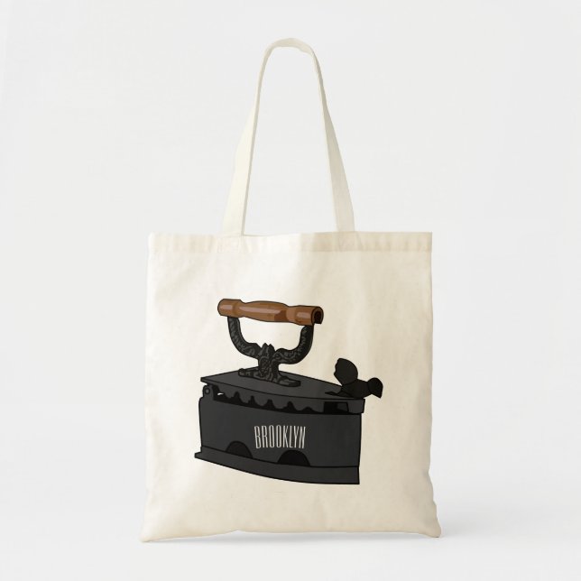 Charcoal iron cartoon illustration  tote bag (Front)