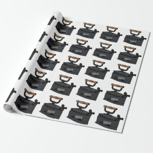 Charcoal iron cartoon illustration wrapping paper