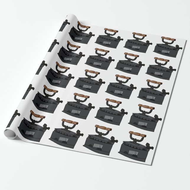 Charcoal iron cartoon illustration  wrapping paper (Unrolled)