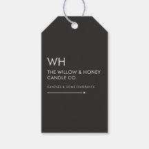 Charcoal Ivory Minimalist Small Business Hang Tag