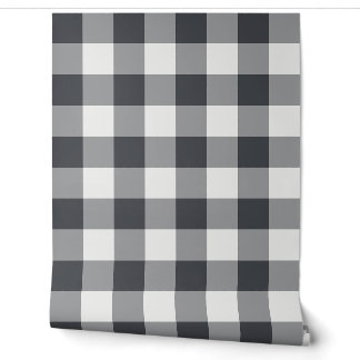 Charcoal Large Buffalo Check Gingham Wallpaper