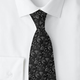 Charcoal Luscious Botanical Tie
