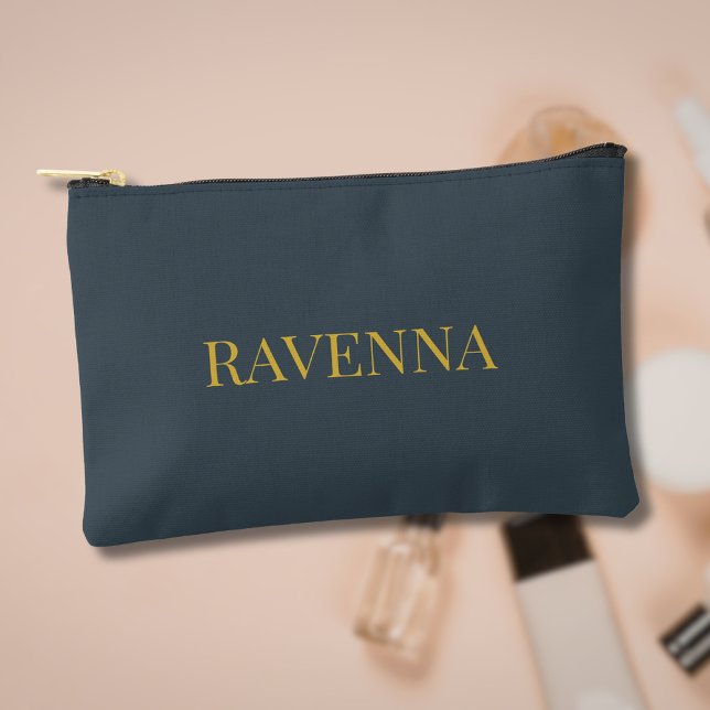 Charcoal Luxury Custom Serif Name Gift For Her Accessory Pouch (Creator Uploaded)
