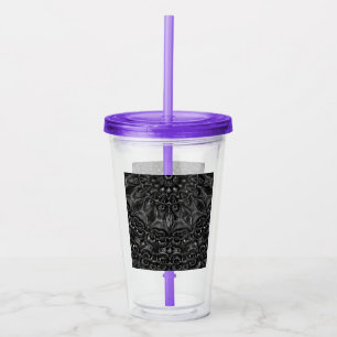 Charcoal Mandala Acrylic Tumbler