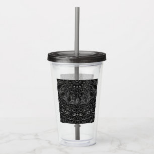 Charcoal Mandala Acrylic Tumbler