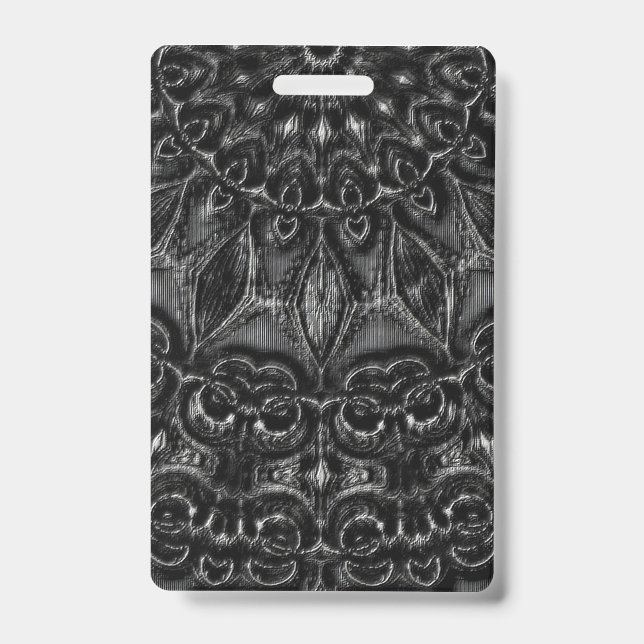 Charcoal Mandala  Badge ID Badge (Front)