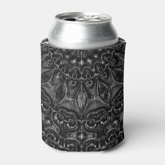 Charcoal Mandala  Can Cooler (Can Front)