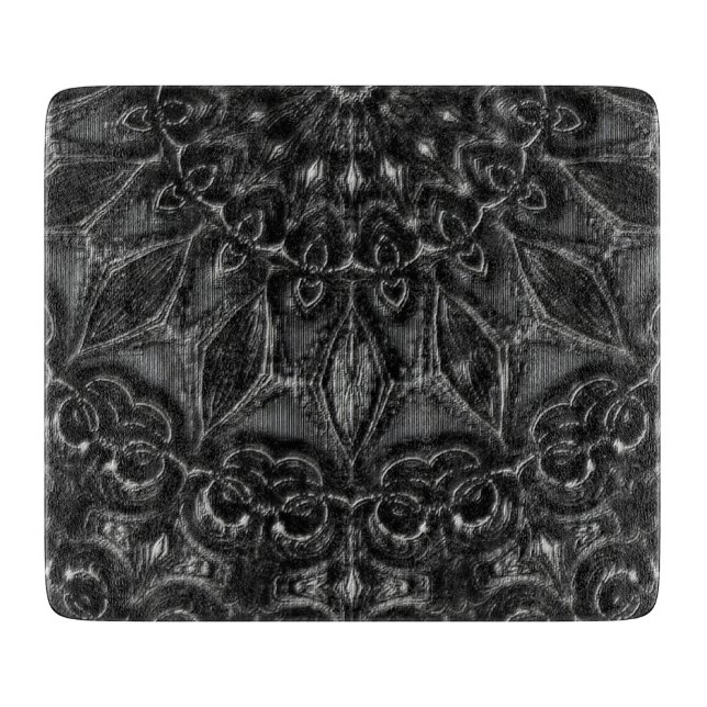 Charcoal Mandala  Cutting Board (Front)
