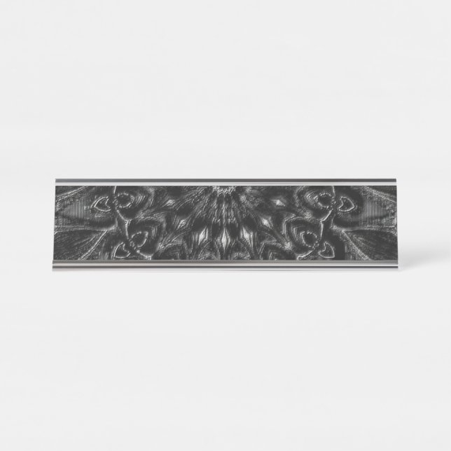 Charcoal Mandala   Desk Name Plate (Front)