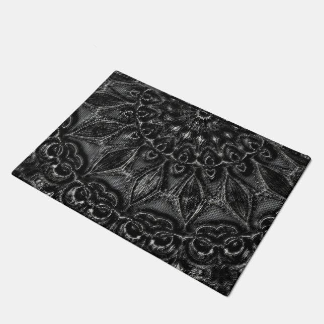 Charcoal Mandala  Doormat (Angled)