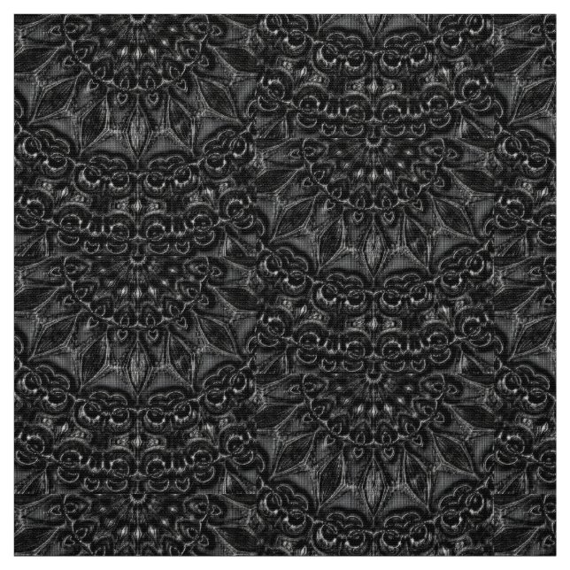Charcoal Mandala  Fabric (Swatch)
