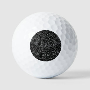 Charcoal Mandala  Golf Balls