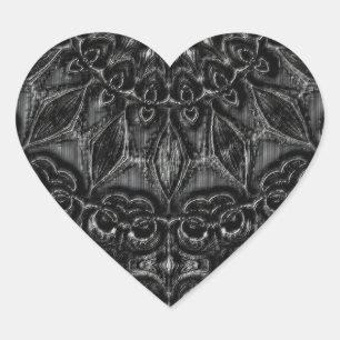 Charcoal Mandala   Heart Sticker