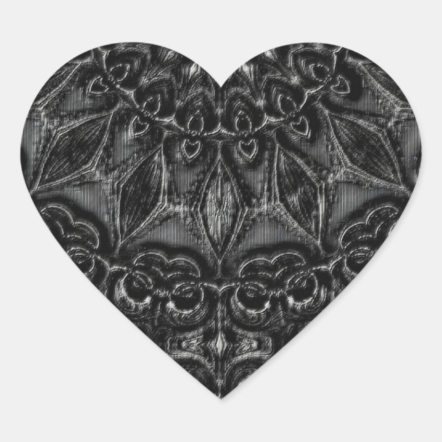Charcoal Mandala   Heart Sticker (Front)
