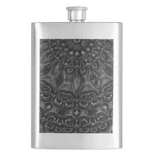 Charcoal Mandala  Hip Flask