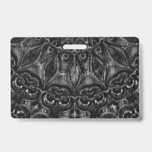 Charcoal Mandala ID Badge