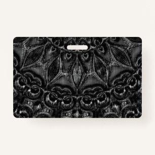 Charcoal Mandala ID Badge