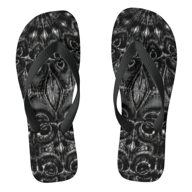 Charcoal Mandala   Jandals (Footbed)