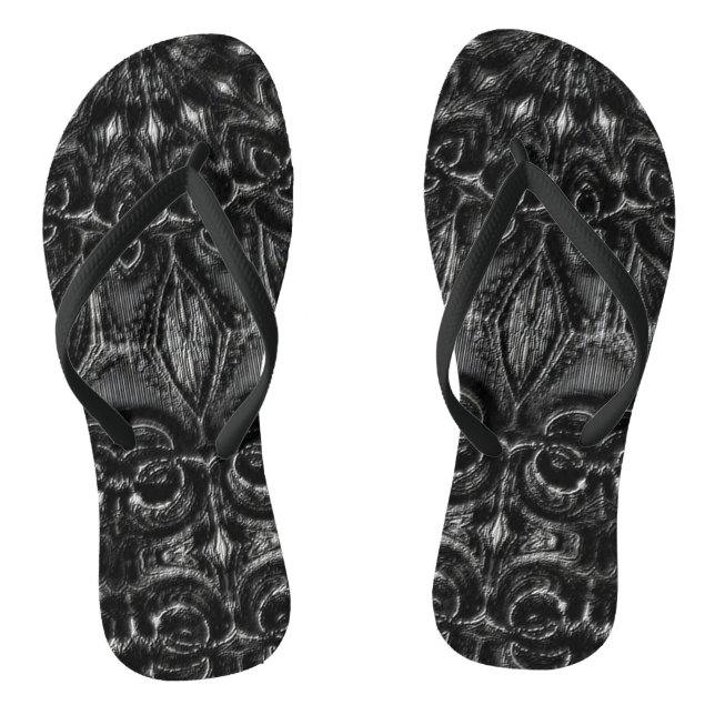 Charcoal Mandala   Jandals (Footbed)