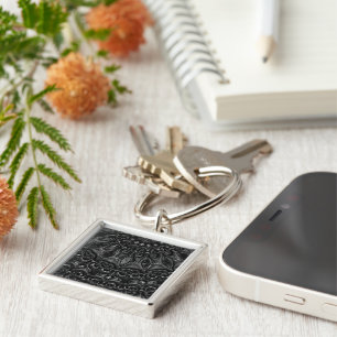 Charcoal Mandala  Keychain