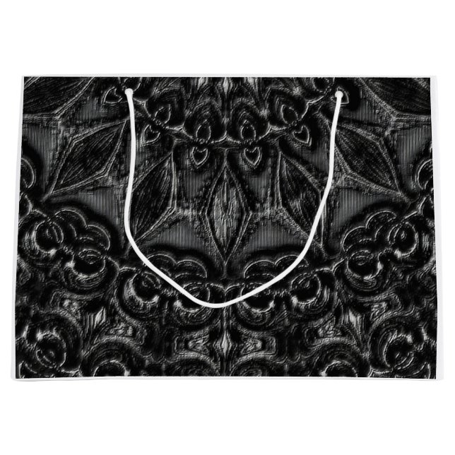 Charcoal Mandala  Large Gift Bag (Front)