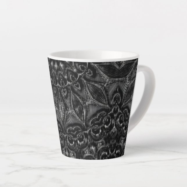 Charcoal Mandala   Latte Mug (Right Angle)