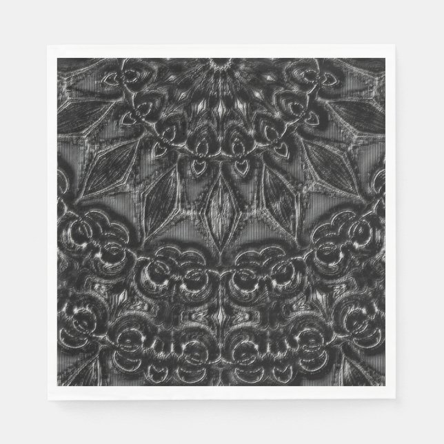 Charcoal Mandala  Napkins (Front)