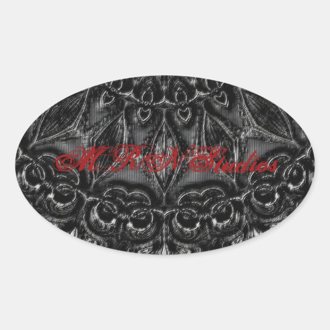 Charcoal Mandala   Oval Sticker (Front)