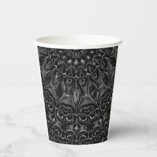 Charcoal Mandala Paper Cups