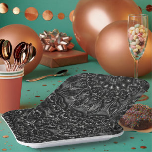 Charcoal Mandala Paper Plates