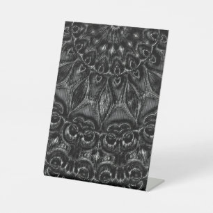 Charcoal Mandala Pedestal Sign