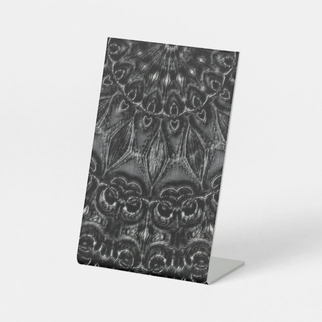Charcoal Mandala  Pedestal Sign (Front)