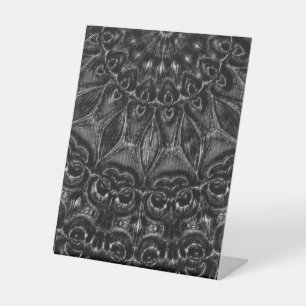 Charcoal Mandala  Pedestal Sign