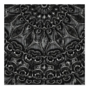 Charcoal Mandala  Photo Print