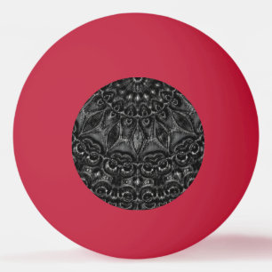 Charcoal Mandala Ping Pong Ball