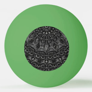 Charcoal Mandala  Ping Pong Ball