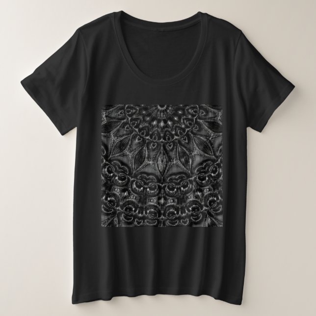 Charcoal Mandala  Plus Size T-Shirt (Design Front)